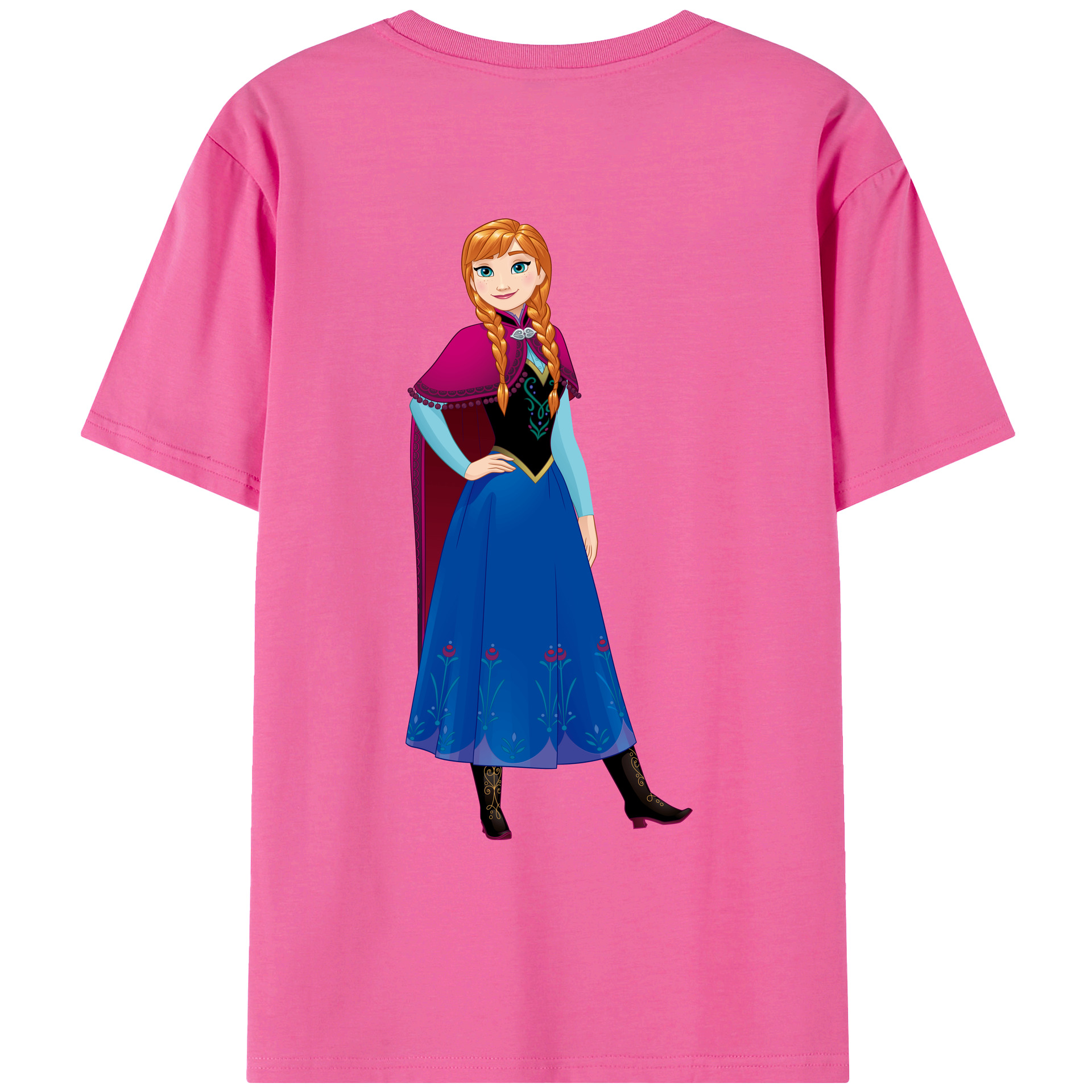 （画像用） アナと雪の女王 アンナ エルサ Frozen Anna Elsa レディース半袖Tシャツ(バックプリント)